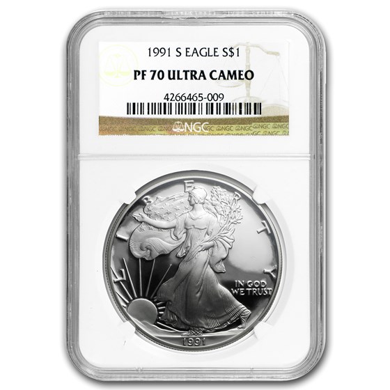1991-S Proof Silver American Eagle PF-70 NGC 1991-S Proof Silver American Eagle PF-70 NGC